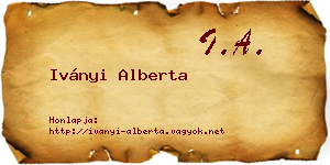 Iványi Alberta névjegykártya